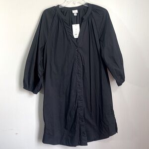 A New Day Womens Mini Shirt Dress‎ Balloon Sleeves NWT Black Size M Stretchy